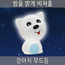 강아지 수면등x1개 어린이방조명 취침조명등, 퍼플