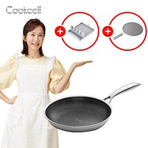 쿡셀 후라이팬 싱글코팅 블랙큐브 IH 스테인레스 인덕션 계란 후라이팬 (사은품증정), 30cm, 30cm(사은품 기름막이)