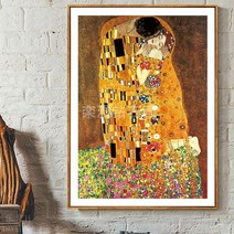 세계명화 DIY 보석십자수 DIY 스퀘어 다이아몬드 그림 세계명화 클림트 키스 핸드메이드 큐빅 프린트-96212, 하이엔드 스퀘어 큐빅:120X165cm