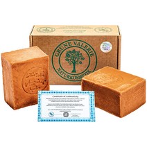 알레포 비누 Grüne Valerie® 원래 세트 2 × 200g (400g) 8 세 제 6 년 40/60 베이 올리브 오일 PH 값