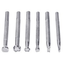 가죽 스탬핑 각인 LMDZ 가죽 공예 도구 세트 양면 자기 치유 PVC 커팅 해머 6Pcs 전문 금속 스탬프, 01 Type 1