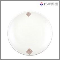 [돌산멜라민] 더블체크(백) - 골든원형접시 (업소용 식당용), (DS-7797), 1개