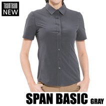 09605_[여성]스판남방반팔 그레이/프랜차이즈남방/스판남방/스판블라우스/커피전문점/레스토랑/베이커리/식당/치킨집/정육/피자집/카페유니폼/인쇄/패치제작가능