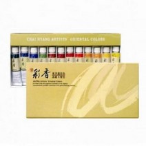 [∂LL7] 알파색채 채향 동양화 물감세트 15ml 12 한국화 그림 미술수업 교육용 학원 수업용 학교 미술용 학습용_h§eEA, §본상품§e, 옵션없음($#%)