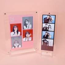 [1+1] 유니크이모션 포토인생 네컷 아크릴 액자 탁상 스탠드 4x6 포토테이블 인테리어 사진액자, 큰사이즈1+1