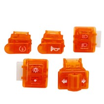 5pcs GY6 50cc 125cc 오토바이 스쿠터 턴 신호 헤드 라이트 혼 디머 스위치 스타터 버튼 혼다 디오, 01 주황색