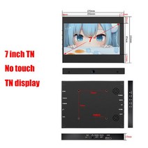 서브 보조 휴대용 모니터 디스플레이 7 인치 IPS 터치 스크린 HDMI 호환 LCD 라즈베리 파이 오렌지 윈도우 PC 피티컬 케이스 포함, 02 7 in TN