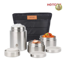 라이브잇 핫콤 프리미엄 스텐레스 보온 도시락 HCL-1050, 75세트, 혼합 색상