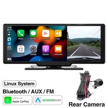 카플레이모니터 AKAMATE차량용 대시캠 블랙박스 더블 카메라 디자인 10 인치 DVR 무선 카플레이 안드로이드 오토 대시보드 운전 레코더, DVR and Camera+아무도