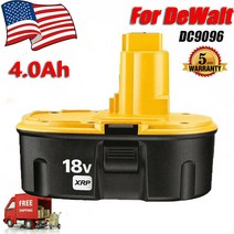 디월트 배터리 XRP 배터리/충전기 DC9096-2 DC9098 DC9099 DW9096용 18V 4.0Ah 18볼트, 1x 4.0Ah battery
