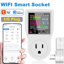 파워 뱅크 잔량계 적산계 220V AC WIFI 스마트 소켓 디지털 전력계 EU 플러그 전기 소비 킬로와트, 01 AC85-265V 16A US