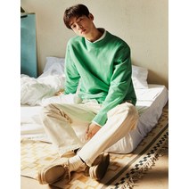 지오다노 NEW 프렌치 테리 솔리드 맨투맨 023510 그린