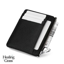 [AK분당점] [힐링그래스] 소가죽 지퍼 카드지갑 (HGLP7570BK)