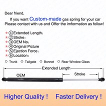 쉐보레 트레일블레이저 용 자동 리프트 지원 가스 스프링 로드 뷰익 레이니어 사브 해치 및 리어 윈도우 4, 한개옵션0