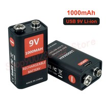 AJNWNM 1000mAh 마이크로 USB 9 볼트 리튬 이온 충전식 배터리 6F22 9V 리튬 이온 리튬 배터리 RC 헬리콥터 모델 마이크 장난감, 1pcs