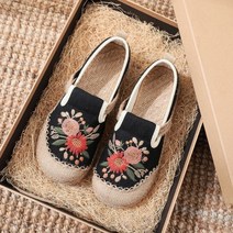 에스파듀슬립온 에스파드류 에스파듀 수제 여성 면 슬립온 로퍼 여름 가을 편한 통기성 플랫 자수 신발