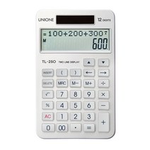 유니원 일반 수식 2줄 계산기 TL-250, 1개, 실버메탈 대표사진