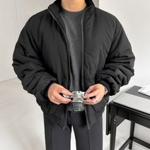 이브컴퍼니 남녀공용 커플 박스핏 셔링 무지 숏 패딩 (2color) (4473-1)