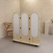 다빈 폴리 자작나무 이동형 바퀴 낮은 3단 파티션 (1200) 까페 사무실 칸막이 인테리어 가림막 가벽, 혼합색상