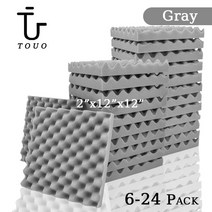 방음부스 TOUO 어쿠스틱 폼 내화 스폰지 계란 상자 스튜디오 가정용 흡음 6 개 12 24, 11.Gray  High Density12 Pcs Wi