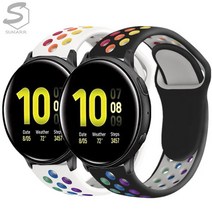 핏빗 버사1 Fitbit Versa 호환 스마트워치 레인보우 스포츠 실리콘 스트랩 시계줄, saw924 레드, 핏빗버사1(22)