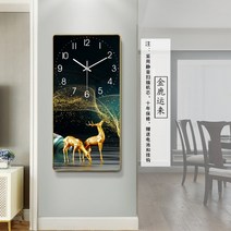 북유럽 특수 장식 벽시계 거실 모던 심플 패션 넷 레드 인테리어 디지털 무소음 예쁜 사무실 수입 고급 디자인 엔틱 명품 브랜드 그림, GZH003--30x60(CM) 가벼운 골드