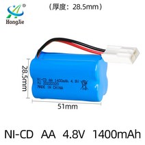 4.8V 1400mAh 니켈 카드뮴 배터리 팩 300배 AA5 충전식 원격 제어 장난감 배터리, EL/2P 플러그(2+2 나란히)