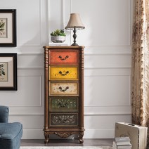 오리엔탈 수납장 단단한 빈티지 나무 틈새 서랍 침실 보관 거실 찬장 사물함 장식, I