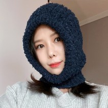 니트 바라클라바 발라클라바 넥워머 방한 후드, 다크네이비