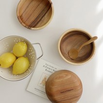 아카시아 우드 요거트볼 샐러드볼 나무그릇 달빛스토어, M