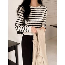 코코블랑 / 보우 단가라 크롭 긴팔니트