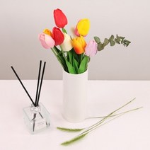 무지개 망고 튤립 꽃다발 진짜 생화같은 조화 여자친구 기념일 꽃 선물, 색상랜덤발송