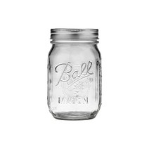 Ball 넓은 입구 파인트(473.2ml(16온스)) 메이슨 병 뚜껑 및 밴드 포함 통조림 또는 음료용 8개입 4341033612, Regular Mouth_12 Pack