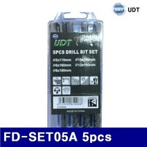 UDT 함마드릴비트세트 SDS-Plus FD-SET05A 5pcs (1EA) 빗트 비트 드릴비트 콘크리트 비트세트 에어 유압 배관 에어툴 에어함마