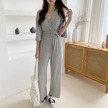 드레스날다 마이라이프 7부 솔리드 랩 점프수트(pt541)