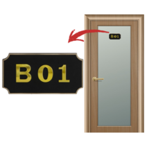 사각형 입체 호실판 검정 1P, 102