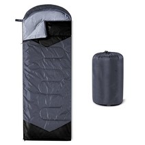 Oaskys 캠핑 침낭 봄 여름 가을용 슬리핑 백, 29.5in x 86.6, Grey, Grey