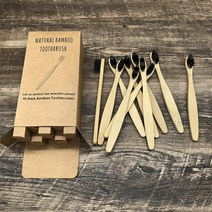 천연 대나무 칫솔 세트 부드러운 강모 숯 치아 에코 칫솔 치과 구강 관리 10 개, 3.Black10pc