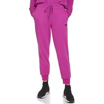 DKNY 여성용 스포츠 메탈릭 스트라이프 로고 플리스 스웨트팬츠 Wild Astor