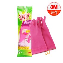 3M 스카치브라이트 황토 숯 고무장갑 일반형 / 고리형, 중, 중(M)