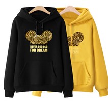 [오늘발송] 스타일아유 여성 기모 후드 FOR DREAM 레터링 호피 무늬 티셔츠 맨투맨 루즈핏 오버핏 긴팔 후드티 11컬러 [노마진]