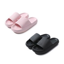 씨앤초이스 실내 쿠션 슬리퍼 2세트 사무실 실내화, 36-37블랙+38-39핑크