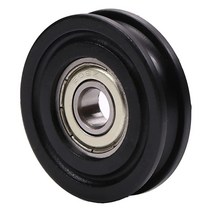 MroMax 나일론 플라스틱 도르래 U 모양 그루브 휠 8x40x10mm 가이드 베어링 풀리 레일 볼 기계 장비 문 및 창문 운전용 블랙 1개 USA 미국