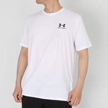 언더아머 루즈핏 SS 레프트체스트 기능성 반팔티 화이트