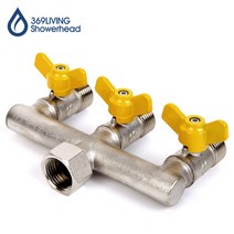 15A 황동 4구 잠금 볼밸브 분배기 수도 배관 부속품, 1개