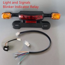 전기자전거 부대용품12V 전기 오토바이 테일 라이트 48V 60V Led Ebike 리어 스쿠터 브레이크 및 턴 3 In, 03 48V 60V Set, 한개옵션1