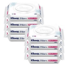 크리넥스 안심 물티슈 캡 60매, 8팩