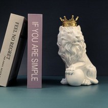 북유럽 사자 조각상 학원 카페 사무실 인테리어 모던 장식품 동물, 흰색1, 25x13x18.5cm, 화이트