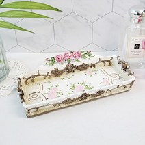 [엔틱쟁반] 엔틱 핑크 로즈 로맨틱 트레이 인테리어 쟁반