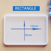 접착제주사기 투명에폭시DIY 투명 실리콘 둥근 직사각형 금형 폴리머 클레이 수지 주조 공예 보석 만들기, 04 Rectangle 12x8cm